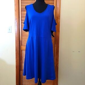 NWT Cold Shoulder Fit n Flare Dress Size Large (NY&CO)